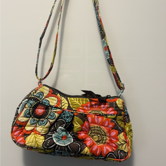 Vera Bradley Frannie Crossbody Bag in the Flower Shower pattern - Picture 3 of 4